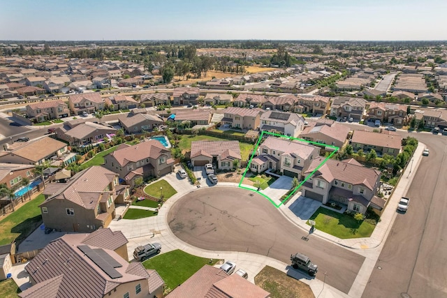 1072 Soledad Ave, Clovis, CA 93619 - aerial perspective of suburban area with property parcel outlined