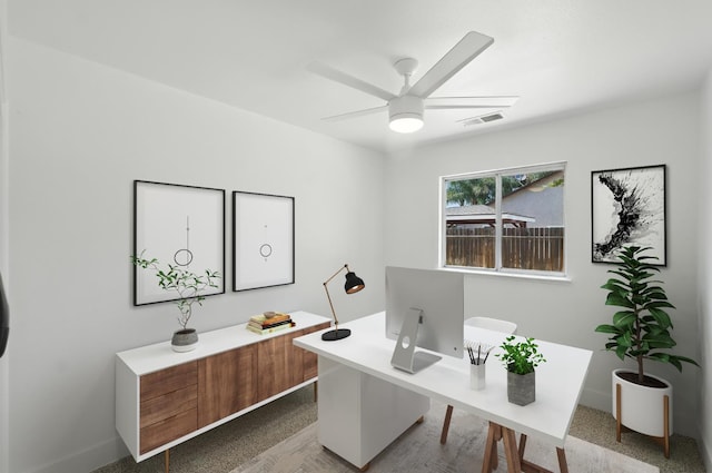 13570 7th, Parlier, CA 93648 - office area with ceiling fan and baseboards