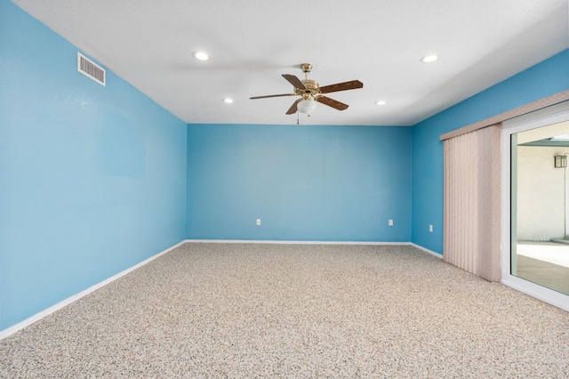 4760 N Rowell Ave, Fresno, CA 93726 - spare room with a ceiling fan and recessed lighting