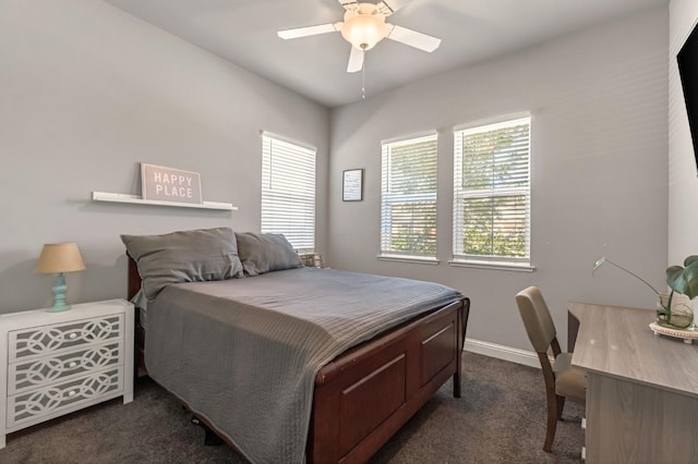 2076 Chennault Ave, Clovis, CA 93611 - bedroom featuring dark carpet and a ceiling fan