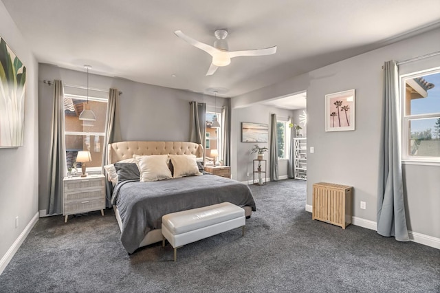 2076 Chennault Ave, Clovis, CA 93611 - bedroom featuring radiator, carpet, and ceiling fan