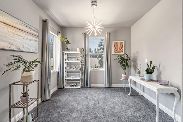 2076 Chennault Ave, Clovis, CA 93611 - living area featuring carpet floors and a chandelier