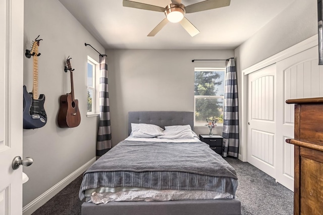 2076 Chennault Ave, Clovis, CA 93611 - bedroom featuring carpet, a closet, and a ceiling fan