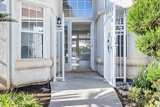 5667 W Bluff Ave, Fresno, CA 93722 - property entrance featuring stucco siding