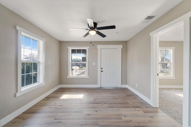 2401 E Hedges Ave, Fresno, CA 93703 - foyer featuring wood finished floors and ceiling fan