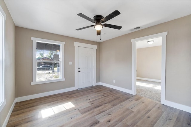 2401 E Hedges Ave, Fresno, CA 93703 - entryway featuring ceiling fan and wood finished floors