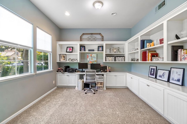 2143 Everglade Ave, Clovis, CA 93619 - office with built in study area, light carpet, and recessed lighting