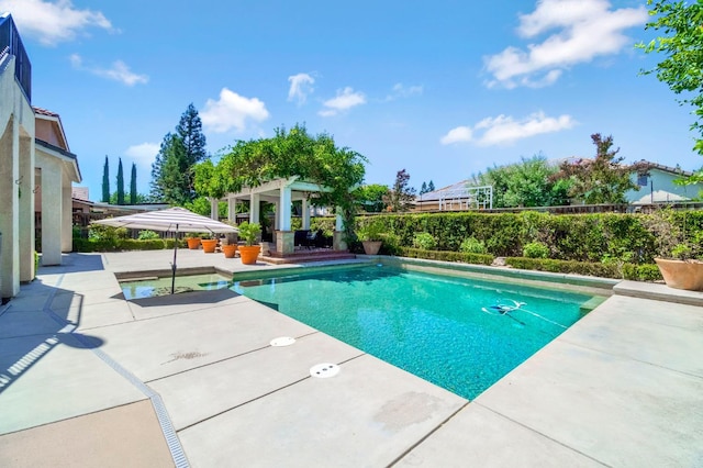 2143 Everglade Ave, Clovis, CA 93619 - view of pool featuring a patio area and a pergola