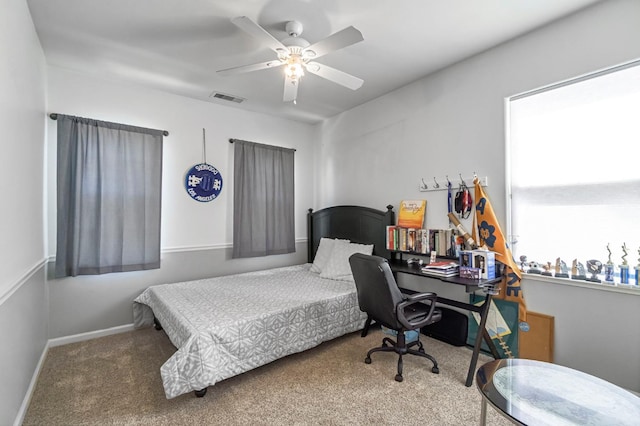 2143 Everglade Ave, Clovis, CA 93619 - carpeted bedroom featuring an office area and a ceiling fan