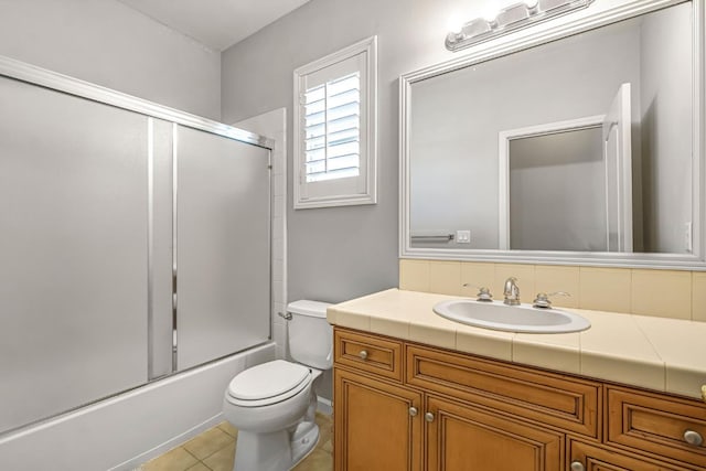 2143 Everglade Ave, Clovis, CA 93619 - full bathroom with vanity, enclosed tub / shower combo, and tile patterned floors