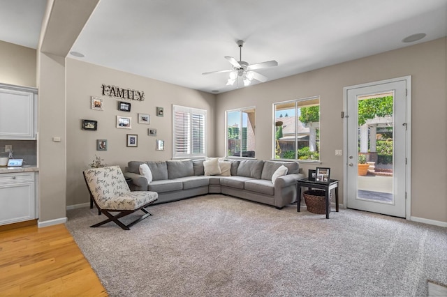 2143 Everglade Ave, Clovis, CA 93619 - living area with ceiling fan and light wood-type flooring