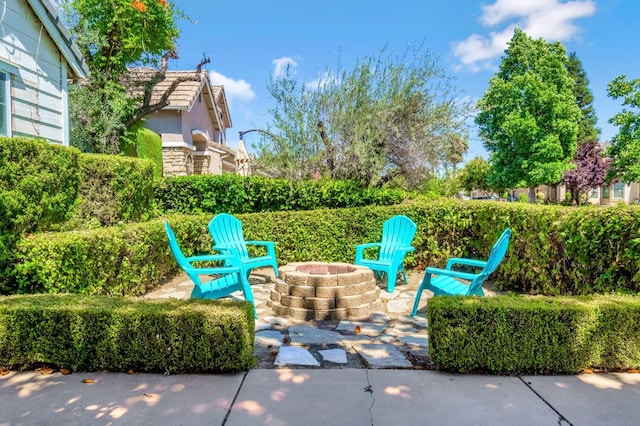 2143 Everglade Ave, Clovis, CA 93619 - view of patio / terrace with an outdoor fire pit