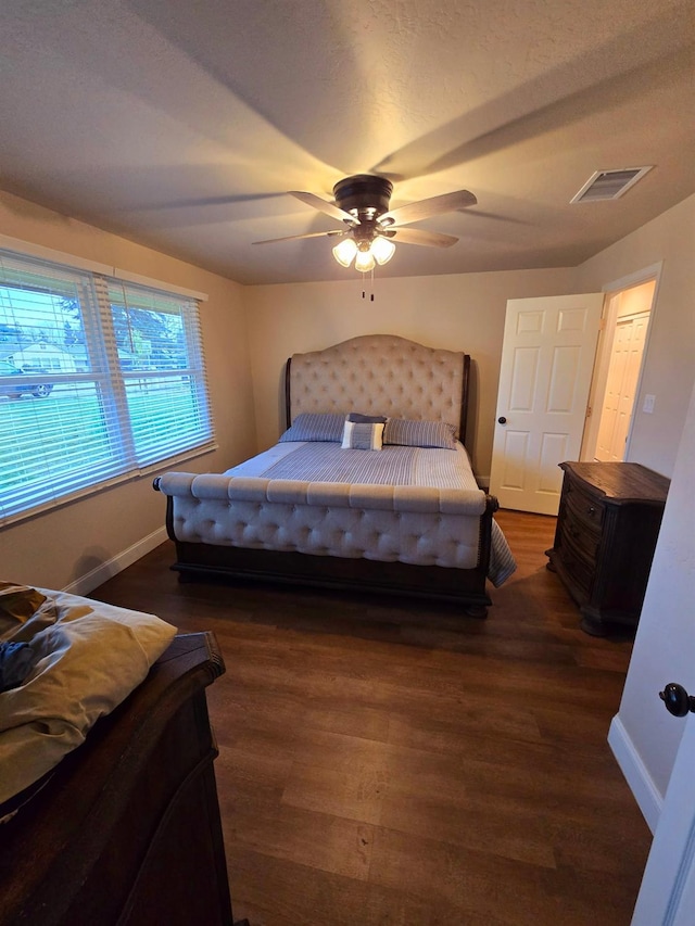 525 N Crenshaw, Visalia, CA 93291 - bedroom featuring wood finished floors and ceiling fan