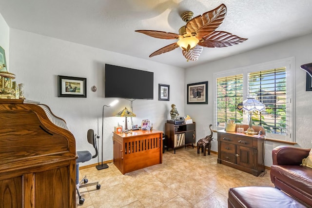1721 W Wrenwood Ave, Fresno, CA 93711 - office space with a ceiling fan and baseboards
