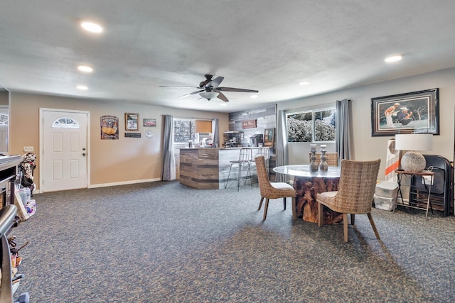 6589 N De Wolf Ave N, Clovis, CA 93619 - carpeted dining room featuring healthy amount of natural light, recessed lighting, and a ceiling fan