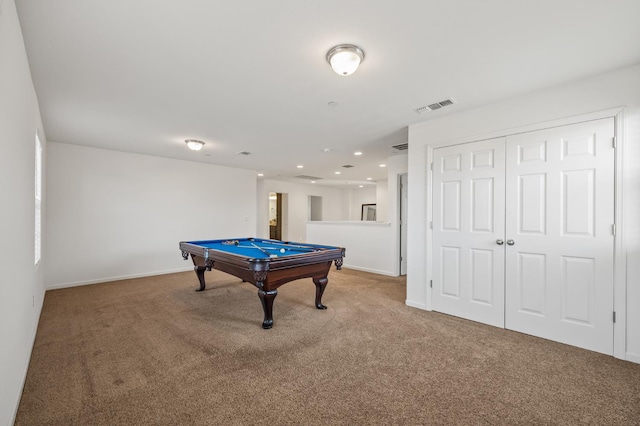 7141 N Shiraz Ave, Fresno, CA 93722 - rec room featuring billiards, carpet, and recessed lighting