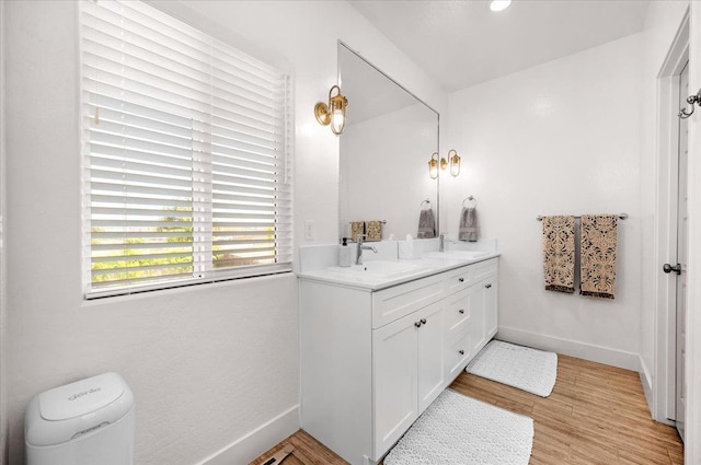 859 Windmill Ave, Clovis, CA 93619 - bathroom with vanity and wood finished floors