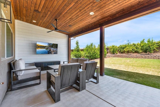 859 Windmill Ave, Clovis, CA 93619 - view of patio / terrace featuring an outdoor living space and ceiling fan
