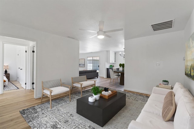 19730 Brightwood Rd, Madera, CA 93638 - living room with a ceiling fan and light wood finished floors