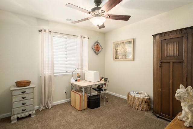1620 Fir Ave, Clovis, CA 93611 - office space with a ceiling fan and carpet flooring