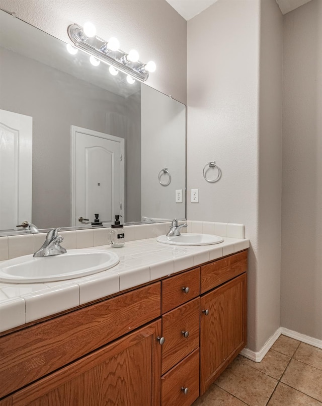1734 Glen Oban Ln, Clovis, CA 93619 - bathroom featuring double vanity and tile patterned floors