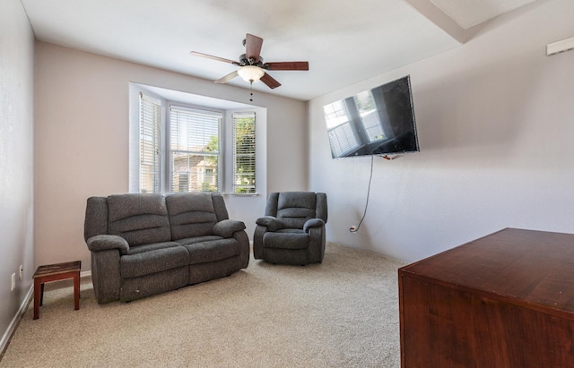 1734 Glen Oban Ln, Clovis, CA 93619 - living area featuring light carpet and a ceiling fan