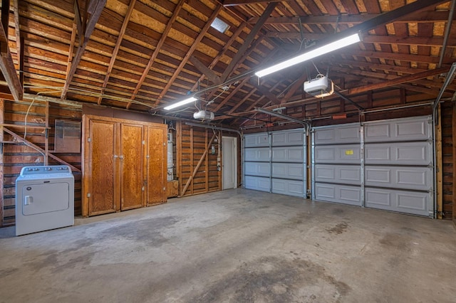 927 W Pico Ave, Fresno, CA 93705 - garage featuring washer / clothes dryer and a garage door opener