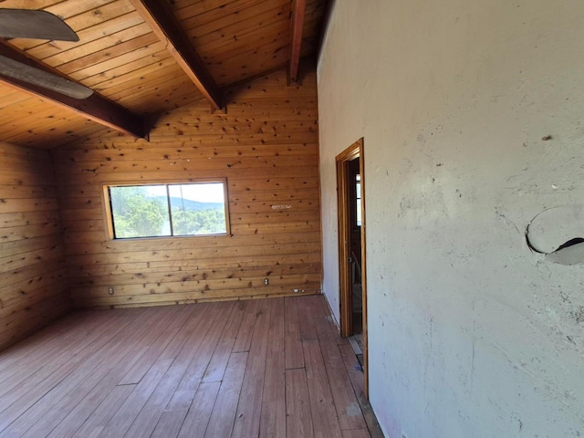 55766 Quail Hollow Ct, North Fork, CA 93643 - empty room featuring wooden ceiling, wood-type flooring, and wood walls