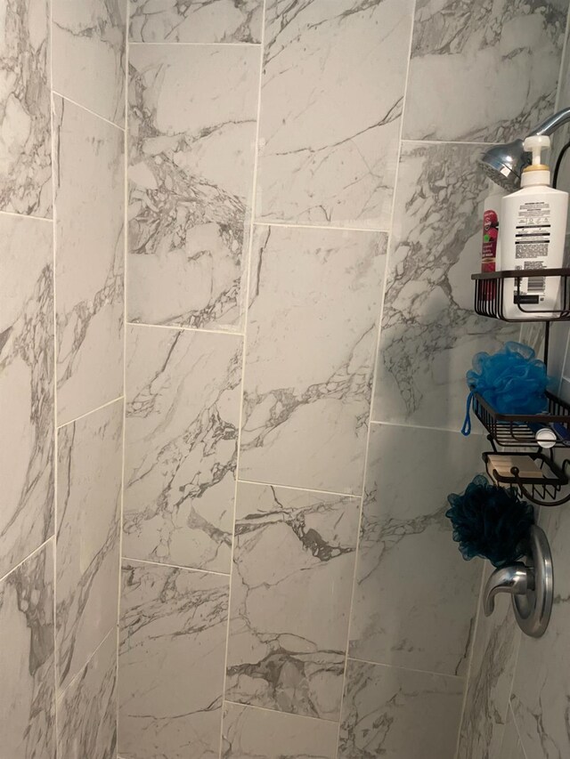 826 N W St, Visalia, CA 93291 - bathroom view of a tile shower and a fire extinguisher
