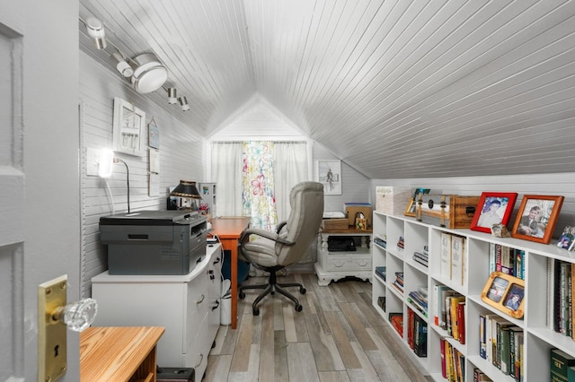 242 Hamlet St, Lemoore, CA 93245 - office area featuring lofted ceiling and light wood-style floors