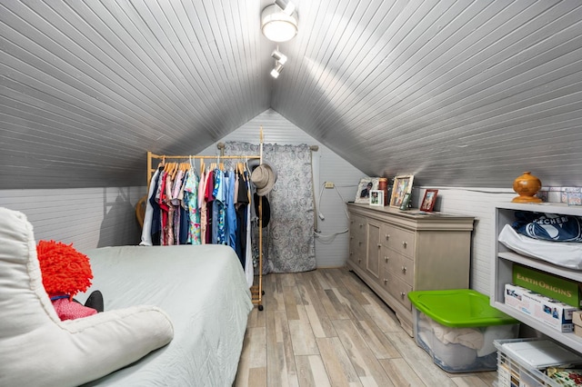 242 Hamlet St, Lemoore, CA 93245 - bedroom featuring hardwood / wood-style flooring, lofted ceiling, and wooden ceiling