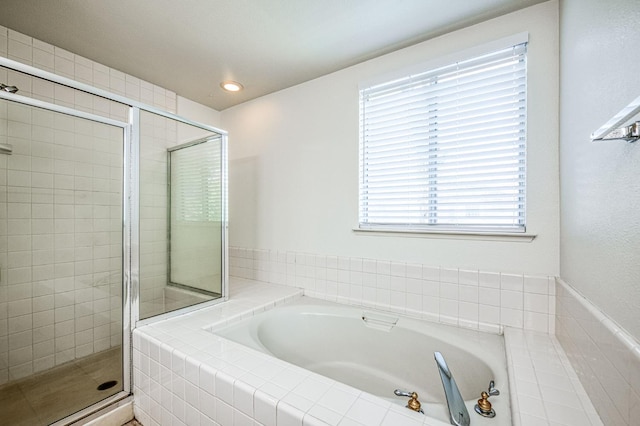 1224 Oak Ave, Clovis, CA 93611 - full bath with a shower stall, a garden tub, and recessed lighting