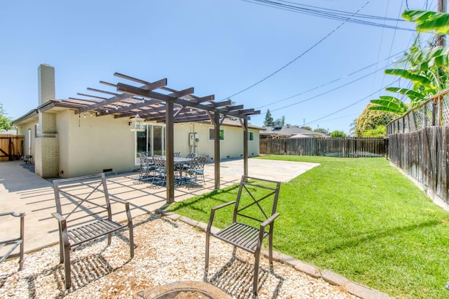 447 W Scott Ave, Clovis, CA 93612 - fenced backyard with a pergola and a patio