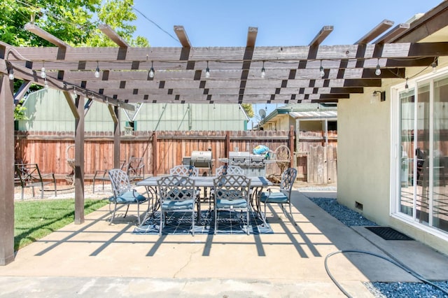 447 W Scott Ave, Clovis, CA 93612 - view of patio / terrace with outdoor dining space and a pergola