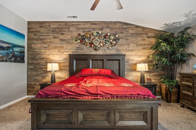 3624 N Jackie, Visalia, CA 93291 - bedroom with carpet floors, lofted ceiling, and a ceiling fan
