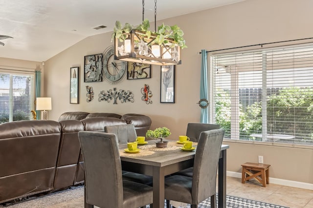 3624 N Jackie, Visalia, CA 93291 - dining space with lofted ceiling and light tile patterned floors