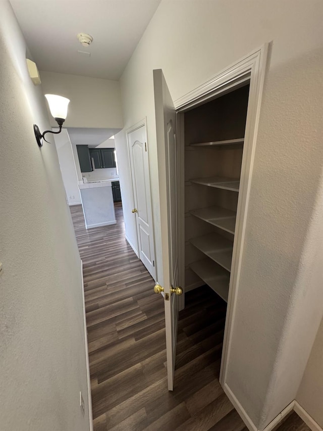 2428 E Emilie Ave, Fresno, CA 93730 - corridor featuring dark wood finished floors and baseboards