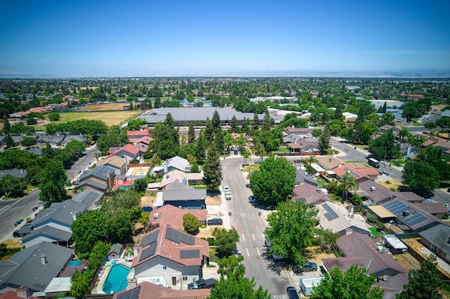 3340 N Dante Ave, Fresno, CA 93722 - aerial perspective of suburban area featuring a pool area