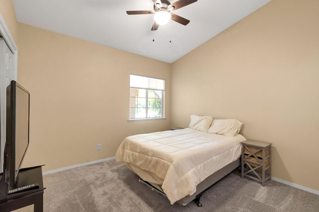 2687 Fowler Ave, Clovis, CA 93611 - carpeted bedroom with vaulted ceiling, a closet, and ceiling fan