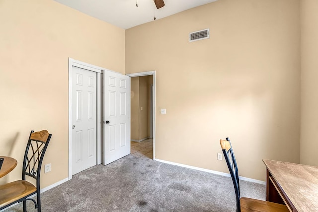 2687 Fowler Ave, Clovis, CA 93611 - unfurnished office with carpet flooring and ceiling fan