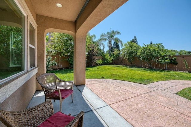 2593 E Utah, Fresno, CA 93720 - fenced backyard with a patio area