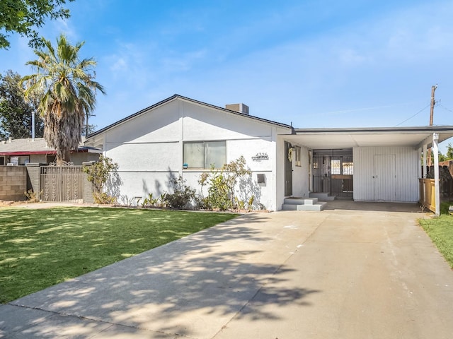 4326 N Holt, Fresno, CA 93705 - view of front of house featuring an attached carport and driveway