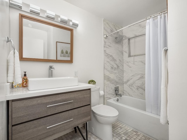 4326 N Holt, Fresno, CA 93705 - bathroom featuring vanity, shower / bath combination with curtain, and tile patterned floors
