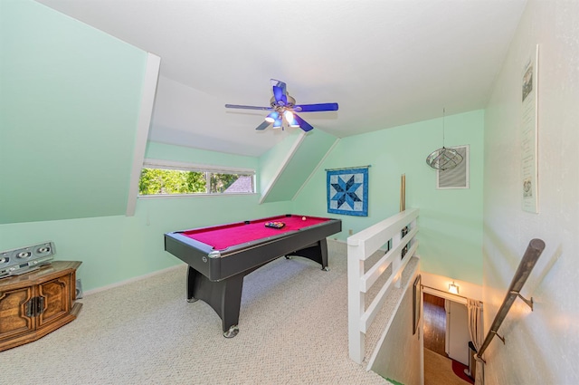 53608 Chipo Poyah, North Fork, CA 93643 - playroom with lofted ceiling, ceiling fan, billiards, and carpet