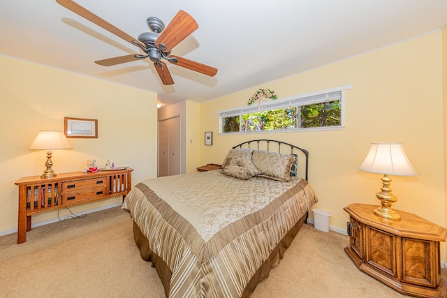 53608 Chipo Poyah, North Fork, CA 93643 - bedroom with light carpet, a closet, and a ceiling fan