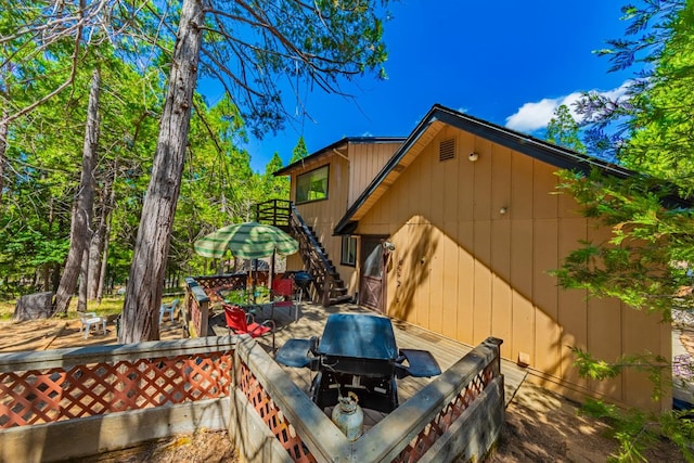 53608 Chipo Poyah, North Fork, CA 93643 - view of patio / terrace featuring a deck, stairway, and area for grilling