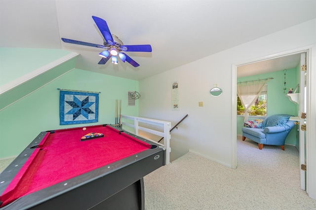 53608 Chipo Poyah, North Fork, CA 93643 - rec room featuring a ceiling fan, carpet floors, and billiards