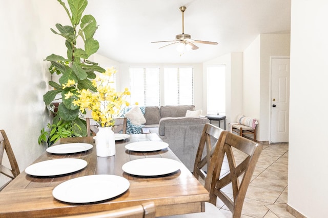5263 W Griffith Way, Fresno, CA 93722 - dining room featuring ceiling fan and light tile patterned floors