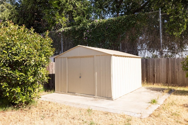 5263 W Griffith Way, Fresno, CA 93722 - view of shed featuring a fenced backyard