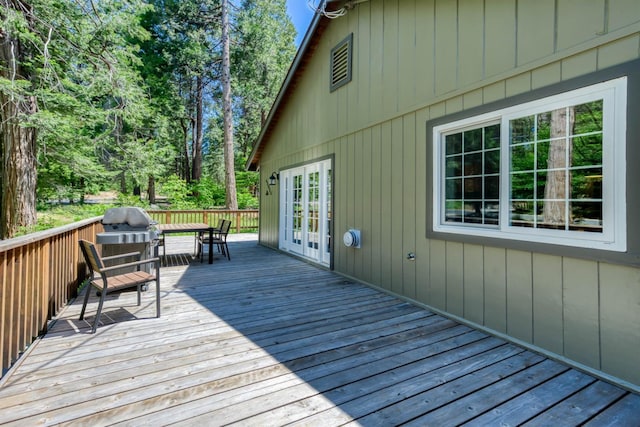 42055 Saddleback Rd, Shaver Lake, CA 93664 - deck with a grill and french doors
